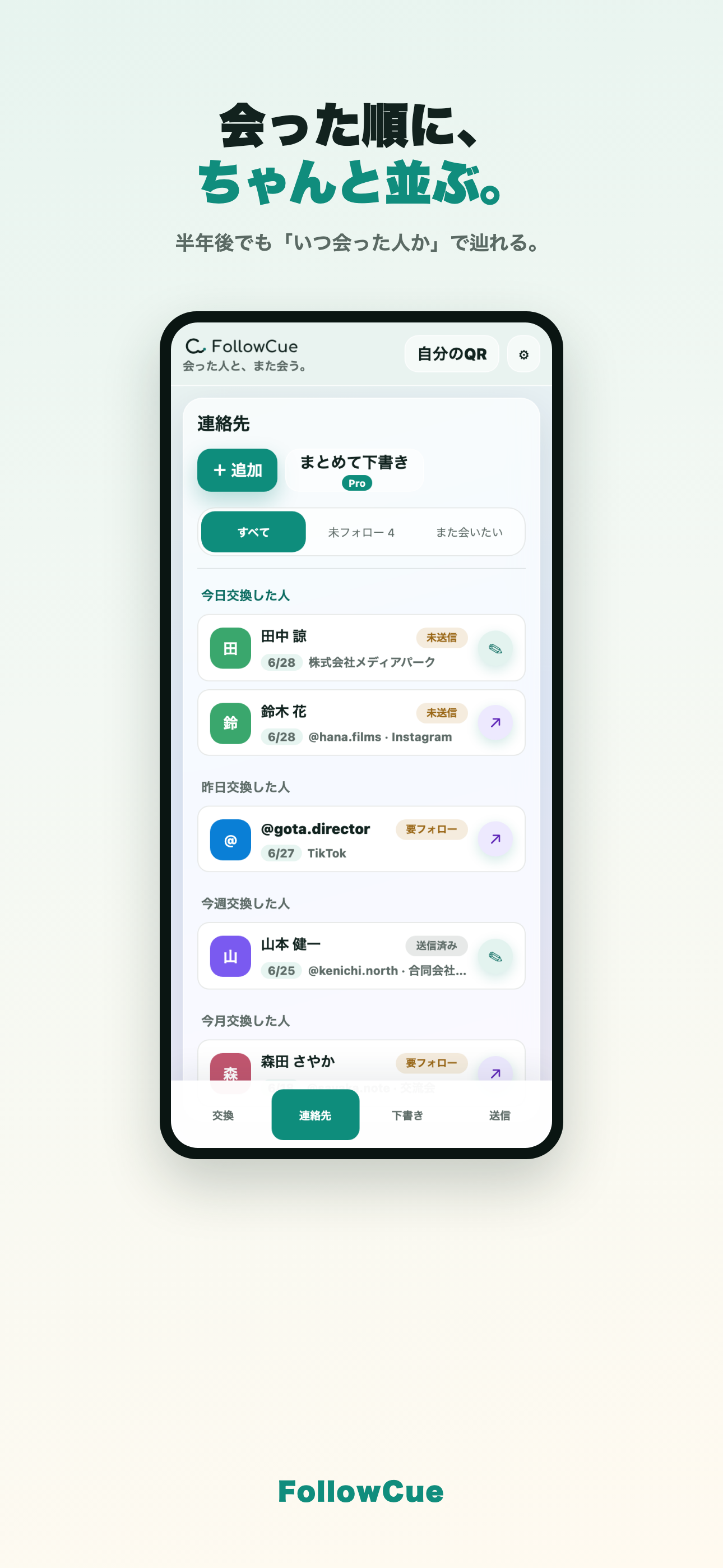 連絡先一覧画面